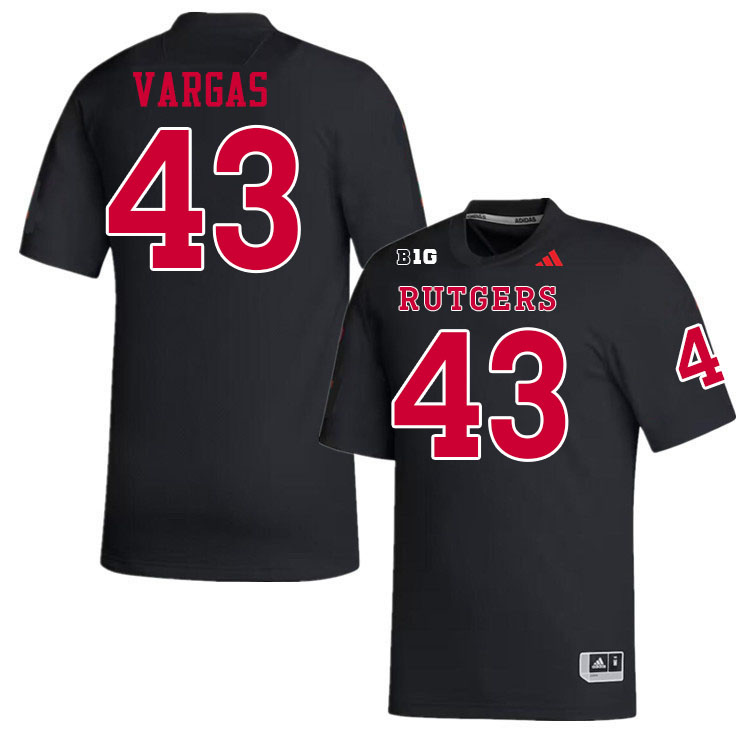 Men #43 Andrew Vargas Rutgers Scarlet Knights 2024 College Football Jerseys Stitched-Black